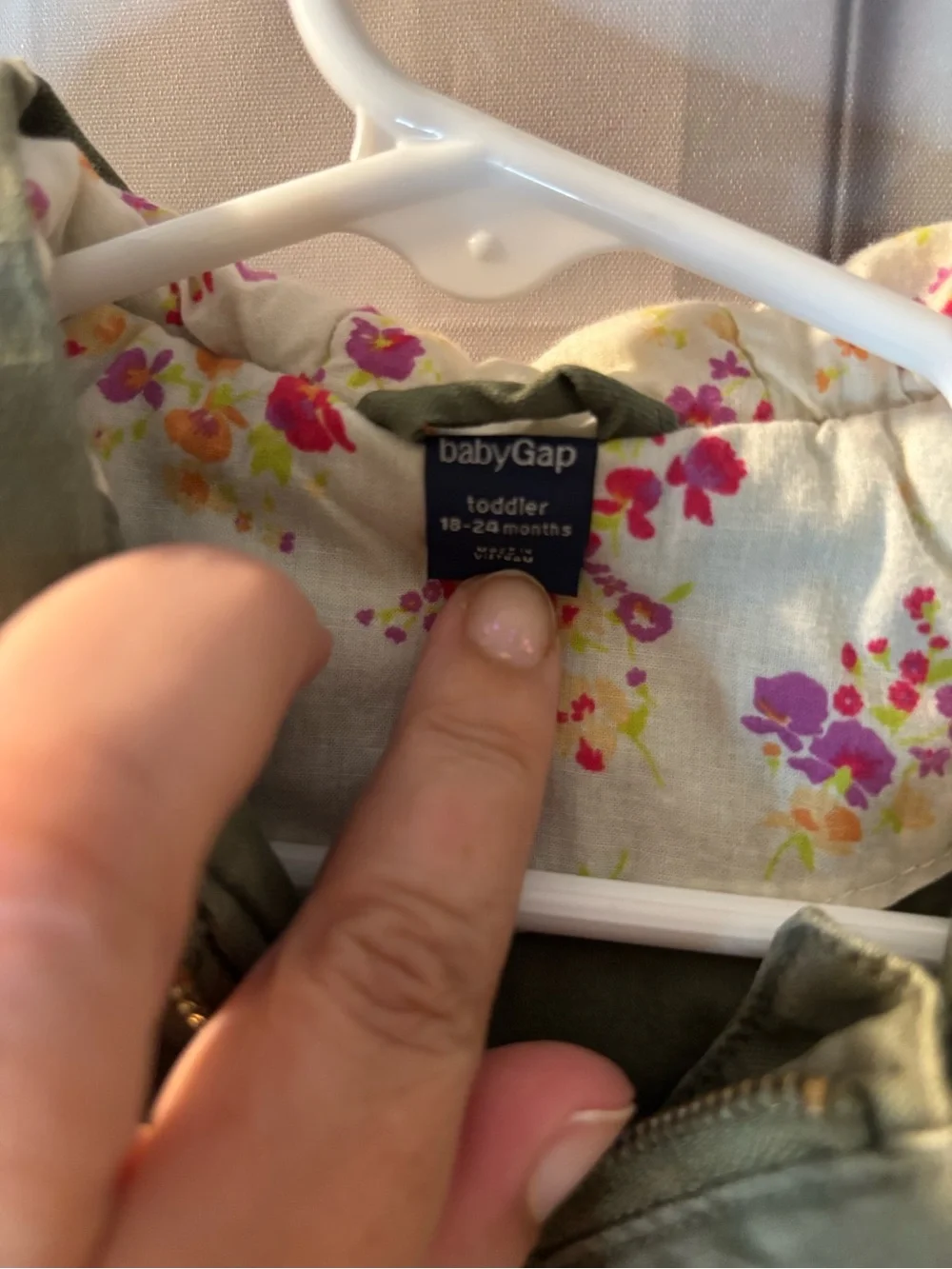 Baby Gap Olive Green Toddler Girl’s Hooded Jacket, Size 18-24 Months